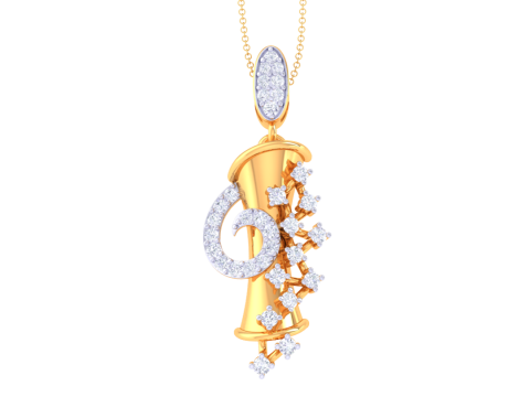 3D Printable Cad jewelry design of Lady diamond Pendant 3D मॉडल