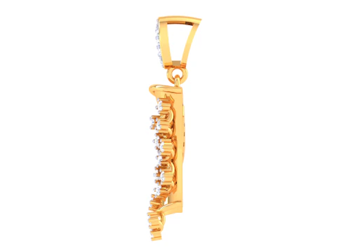 3D Printable Cad jewelry design of Lady diamond Pendant 3D Model