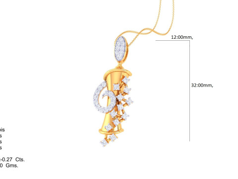 3D Printable Cad jewelry design of Lady diamond Pendant 3D 모델