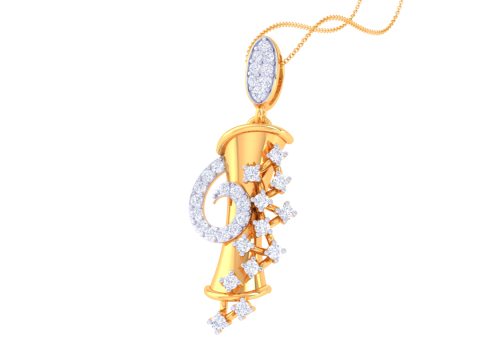 3D Printable Cad jewelry design of Lady diamond Pendant 3D 모델