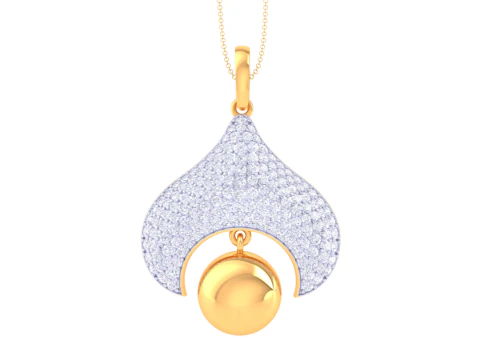 3D Printable Cad jewelry design of Lady diamond Pendant 3D Model