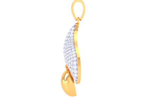 3D Printable Cad jewelry design of Lady diamond Pendant 3D Model