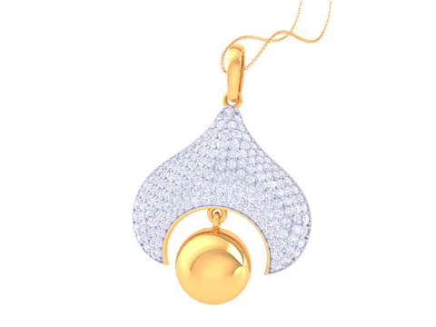 3D Printable Cad jewelry design of Lady diamond Pendant 3D Model