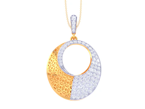 3D Printable Cad jewelry design of Lady diamond Pendant 3D Model
