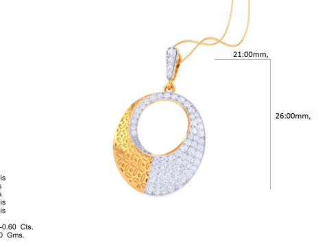 3D Printable Cad jewelry design of Lady diamond Pendant Modelo 3D