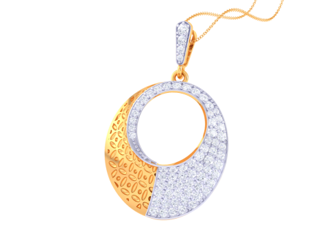 3D Printable Cad jewelry design of Lady diamond Pendant Modelo 3D