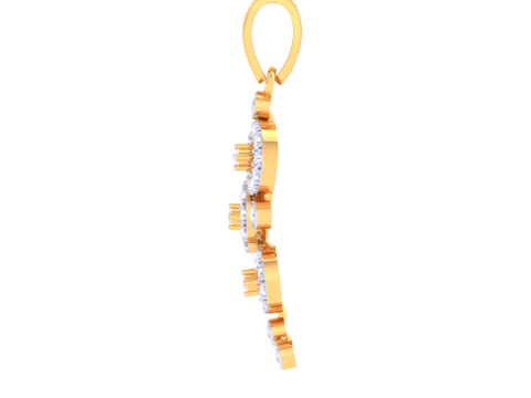 3D Printable Cad jewelry design of Lady diamond Pendant Model 3D