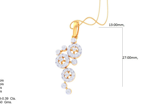 3D Printable Cad jewelry design of Lady diamond Pendant Model 3D
