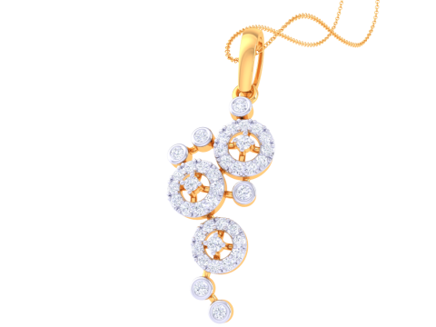 3D Printable Cad jewelry design of Lady diamond Pendant Model 3D