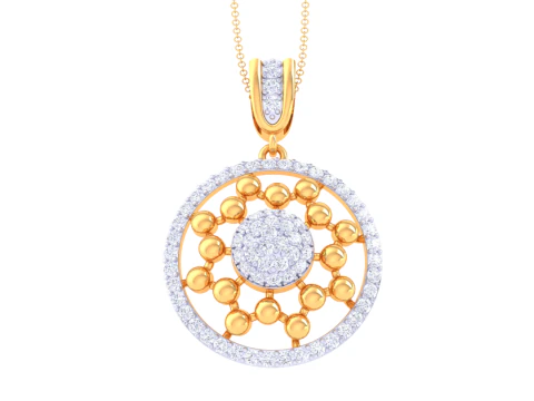 3D Printable Cad jewelry design of Lady diamond Pendant 3D Model