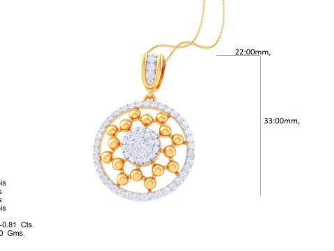 3D Printable Cad jewelry design of Lady diamond Pendant Modèle 3D