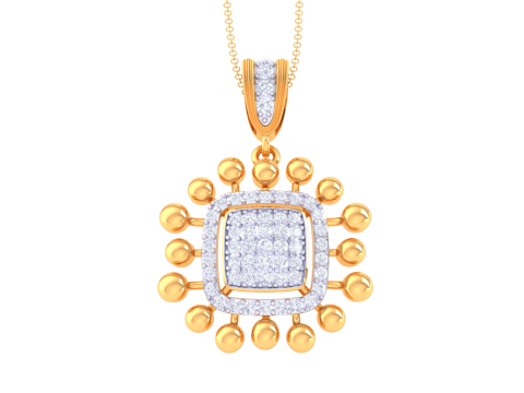 3D Printable Cad jewelry design of Lady diamond Pendant 3D Модель