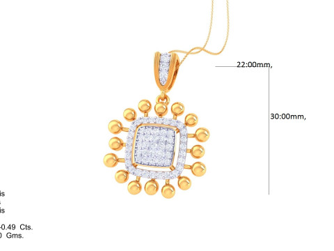 3D Printable Cad jewelry design of Lady diamond Pendant 3D Модель