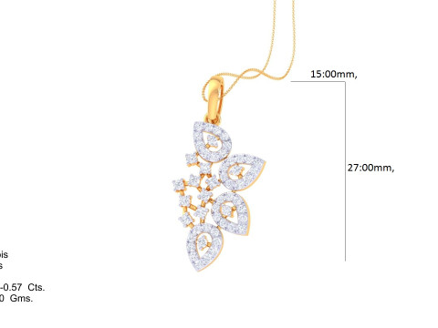 3D Printable Cad jewelry design of Lady diamond Pendant 3D Model