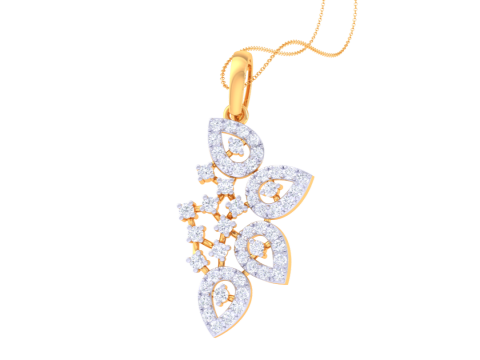 3D Printable Cad jewelry design of Lady diamond Pendant 3D Model