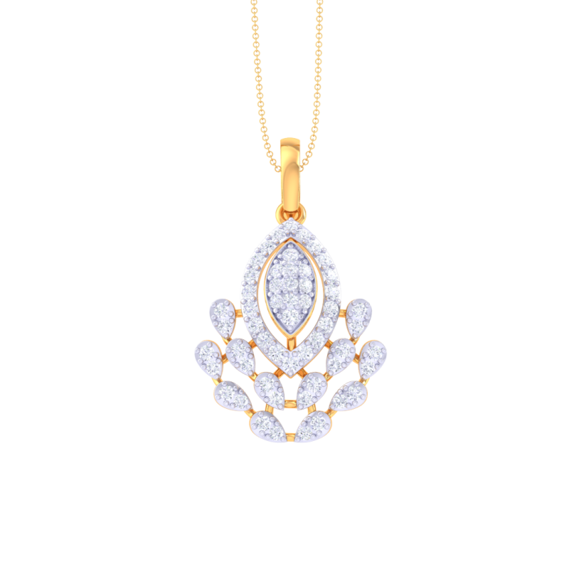 3D Printable Cad jewelry design of Lady diamond Pendant Modèle 3D .c4d .max .obj .3ds .fbx .stl .blend