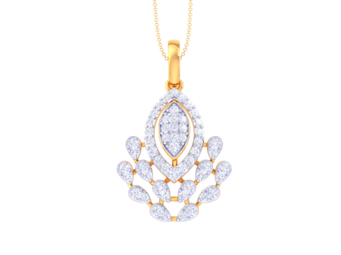 3D Printable Cad jewelry design of Lady diamond Pendant 3D Модель
