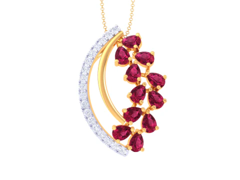 3D Printable Cad jewelry design of Lady diamond Pendant 3D Model