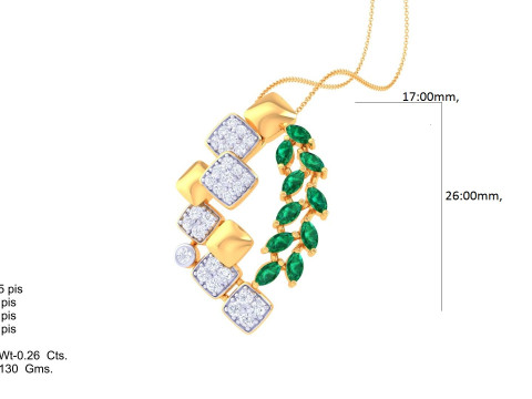 3D Printable Cad jewelry design of Lady diamond Pendant Modello 3D