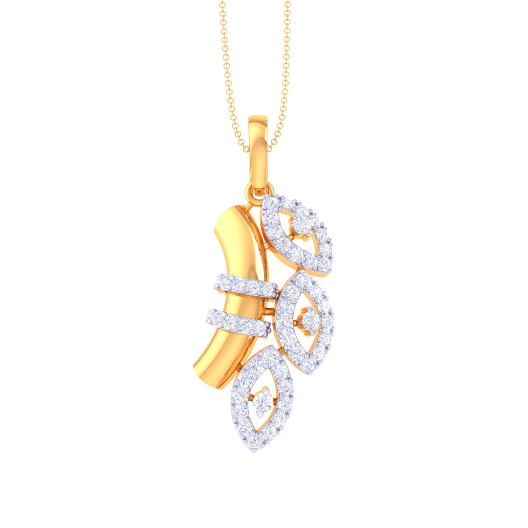 3D Printable Cad jewelry design of Lady diamond Pendant 3D Model .c4d .max .obj .3ds .fbx .stl .blend 