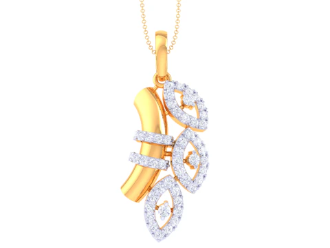 3D Printable Cad jewelry design of Lady diamond Pendant 3D Model