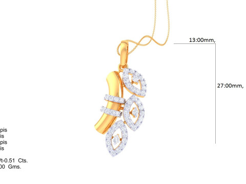 3D Printable Cad jewelry design of Lady diamond Pendant Modelo 3D