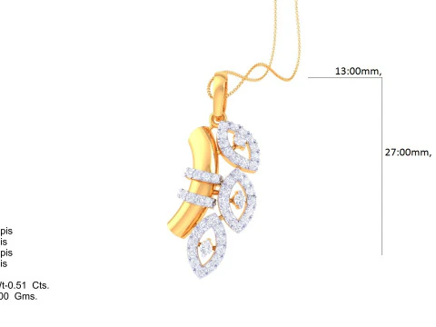 3D Printable Cad jewelry design of Lady diamond Pendant 3D Model