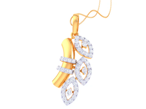 3D Printable Cad jewelry design of Lady diamond Pendant 3D Model