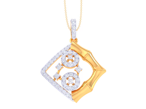 3D-печать CAD-дизайна ювелирного кулона Lady с бриллиантами 3D Модель