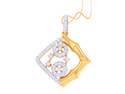 3D Printable Cad jewelry design of Lady diamond Pendant Modèle 3D