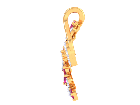 3D Printable Cad jewelry design of Lady diamond Pendant Modèle 3D