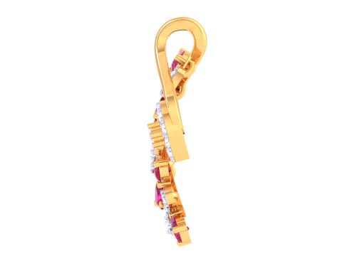3D Printable Cad jewelry design of Lady diamond Pendant 3D Model