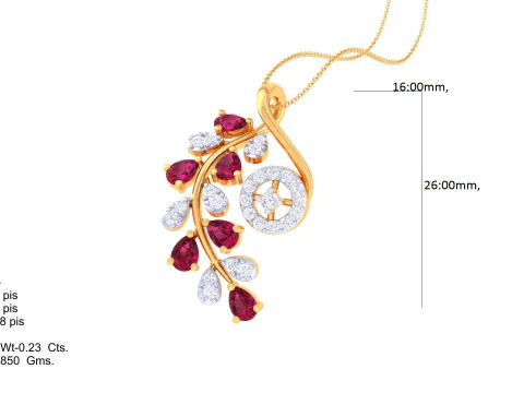 3D Printable Cad jewelry design of Lady diamond Pendant 3D Model