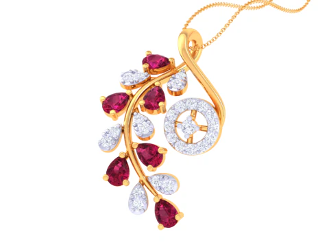 3D Printable Cad jewelry design of Lady diamond Pendant 3D Model