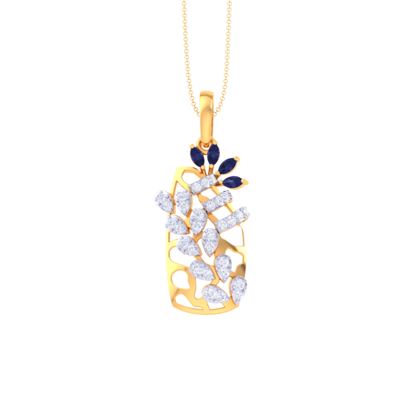 3D Printable Cad jewelry design of Lady diamond Pendant 3D 모델 .c4d .max .obj .3ds .fbx .stl .blend