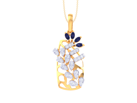 3D Printable Cad jewelry design of Lady diamond Pendant 3D Model