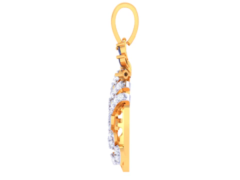 3D Printable Cad jewelry design of Lady diamond Pendant 3D Model