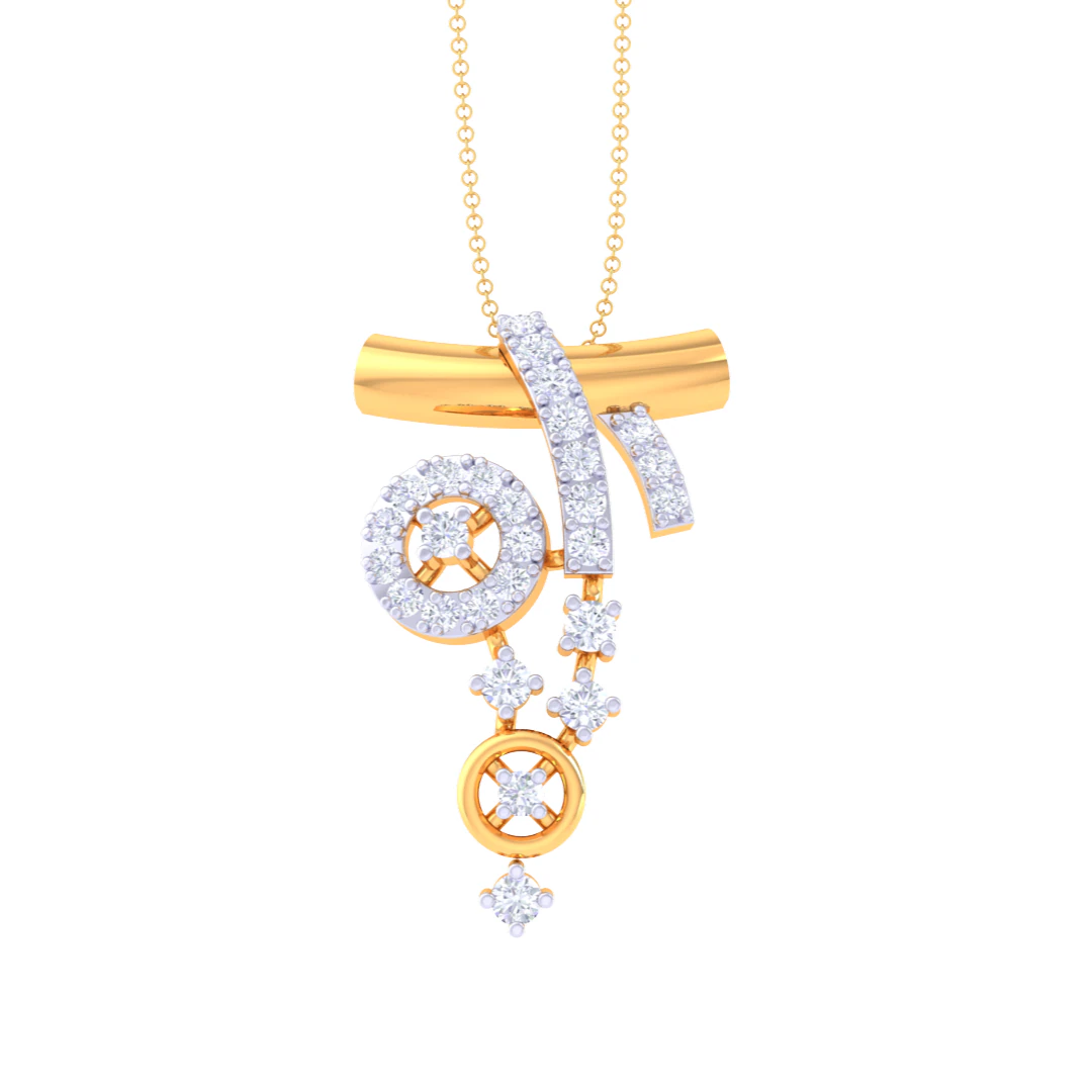3D Printable Cad jewelry design of Lady diamond Pendant 3D Model .c4d .max .obj .3ds .fbx .stl .blend