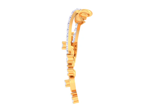 3D Printable Cad jewelry design of Lady diamond Pendant 3D Model