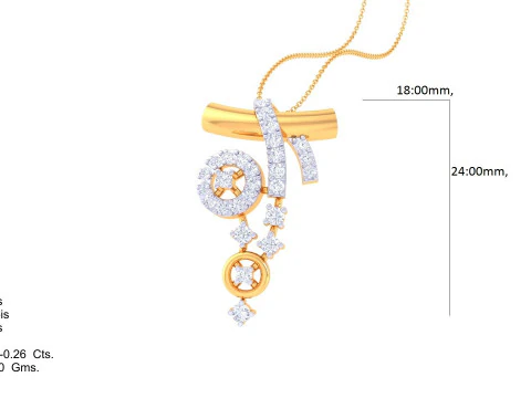 3D Printable Cad jewelry design of Lady diamond Pendant 3D Model