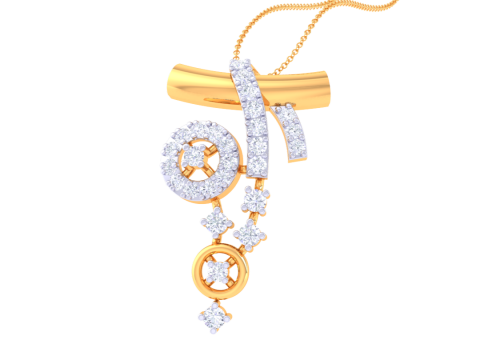3D Printable Cad jewelry design of Lady diamond Pendant 3D Модель