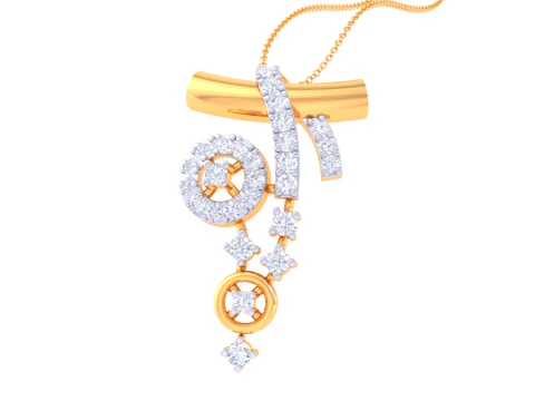 3D Printable Cad jewelry design of Lady diamond Pendant 3D Model