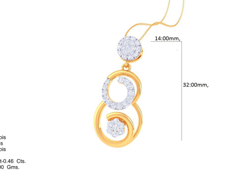 3D Printable Cad jewelry design of Lady diamond Pendant 3D 모델