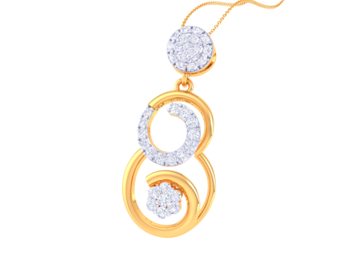 3D Printable Cad jewelry design of Lady diamond Pendant 3D 모델