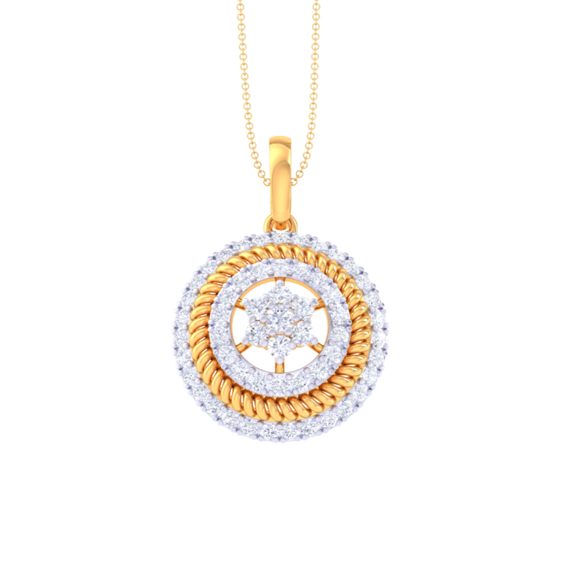 3D Printable Cad jewelry design of Lady diamond Pendant Modèle 3D .c4d .max .obj .3ds .fbx .stl .blend