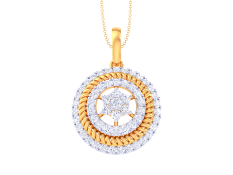 3D Printable Cad jewelry design of Lady diamond Pendant 3D Модель