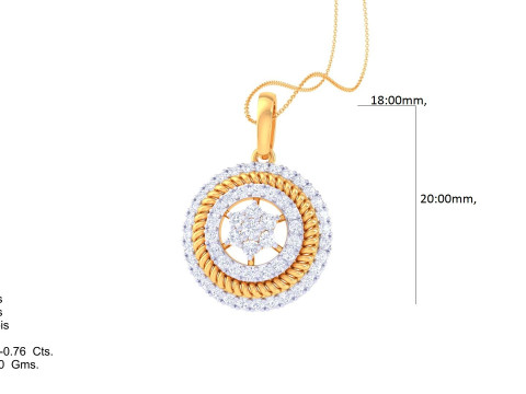 3D Printable Cad jewelry design of Lady diamond Pendant Modèle 3D