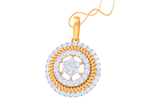 3D Printable Cad jewelry design of Lady diamond Pendant Modèle 3D