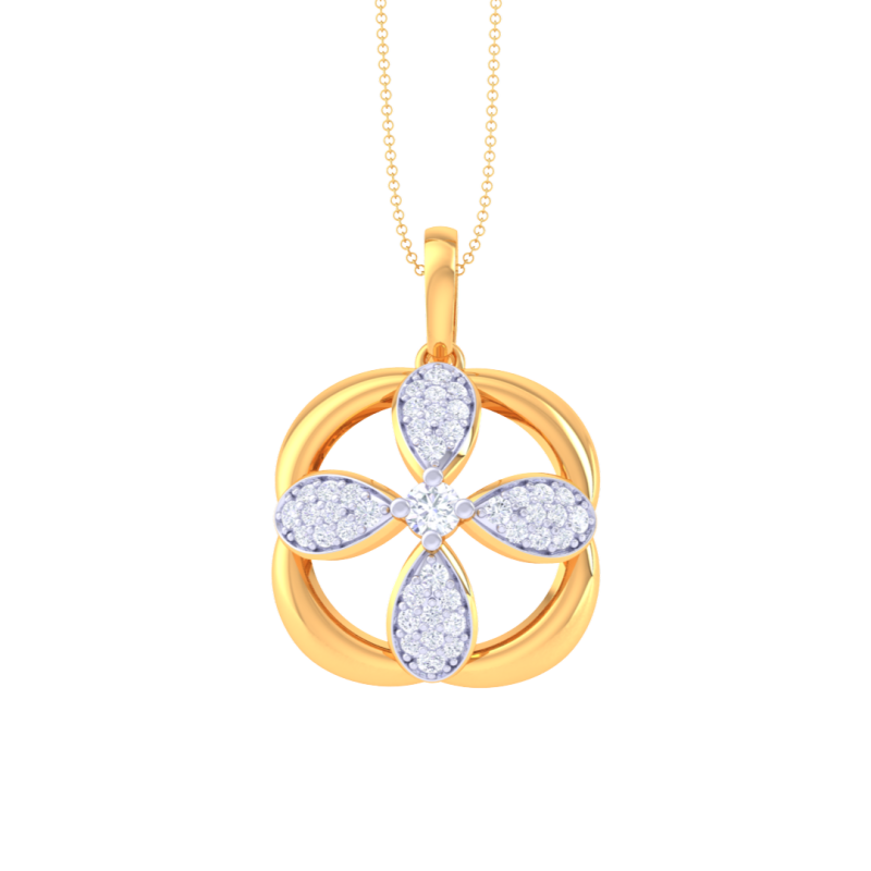 3D Printable Cad jewelry design of Lady diamond Pendant 3D Model .c4d .max .obj .3ds .fbx .stl .blend