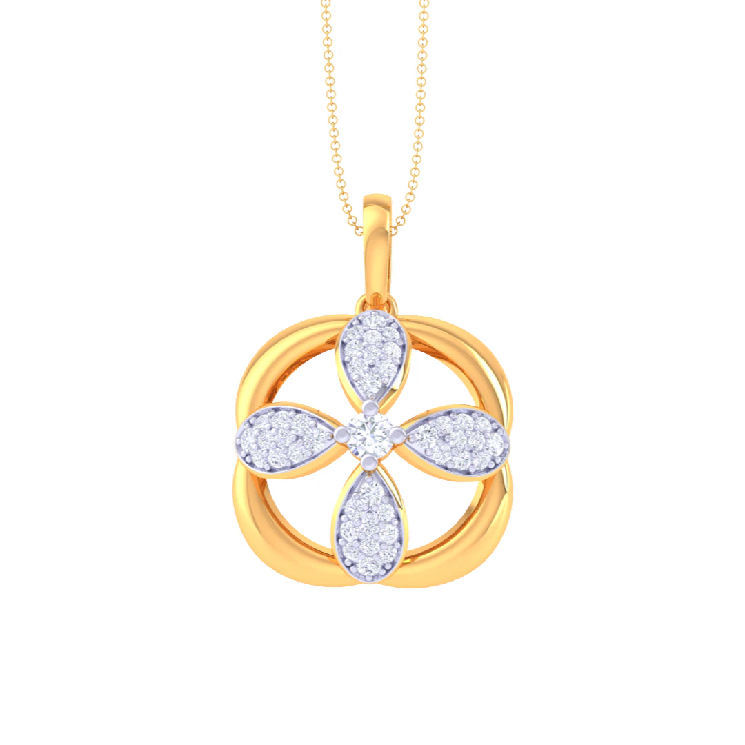 3D Printable Cad jewelry design of Lady diamond Pendant 3D Model .c4d .max .obj .3ds .fbx .stl .blend 